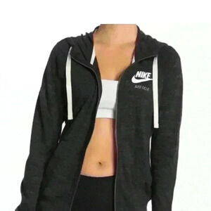 Nike Vintage Drawstring Zip Up Hoodie Sz S